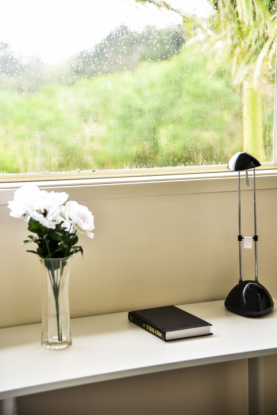 Photo "Modern metal table lamp for study"