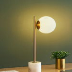 Lámpara de escritorio de mármol y latón para oficina ejecutiva