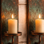 El encanto del pasado: Aplique de pared de velas de estaño estilo vintage