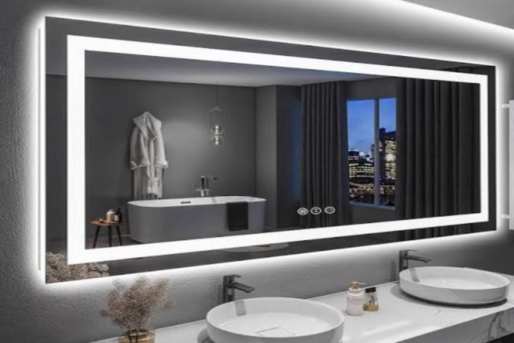 Mejor espejo de baño con luz y rejilla de caña para tocador